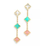 Roberto Coin Venetian Princess Carnival 18K Yellow Gold Multi Stone Drop Earrings