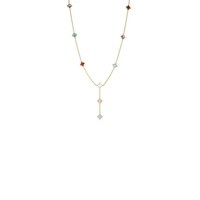 Roberto Coin Venetian Princess Carnival 18K Yellow Gold Multi Stone Lariat Necklace