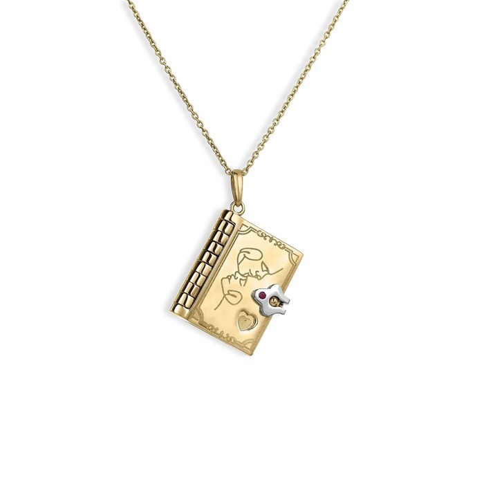 Roberto Coin Tiny Treasures 18K Yellow & White Gold Love Book Pendant Necklace