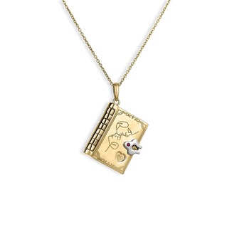 Roberto Coin Tiny Treasures 18K Yellow & White Gold Love Book Pendant Necklace