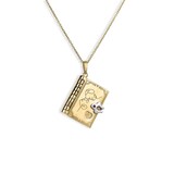 Roberto Coin Tiny Treasures 18K Yellow & White Gold Love Book Pendant Necklace