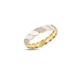 Roberto Coin San Marco 18K Yellow Gold 2.32cttw Diamond & White Enamel Bangle