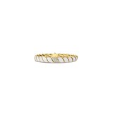Roberto Coin San Marco 18K Yellow Gold 1.28cttw Diamond & White Enamel Bangle