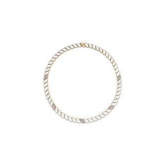 Roberto Coin San Marco 18K Yellow Gold 1.28cttw Diamond & White Enamel Necklace