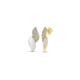 Roberto Coin San Marco 18K Yellow Gold 1.45cttw Diamond & White Enamel Drop Earrings