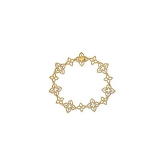 Roberto Coin Princess Flower Principessa 18K Yellow Gold 0.16cttw Diamond Bracelet