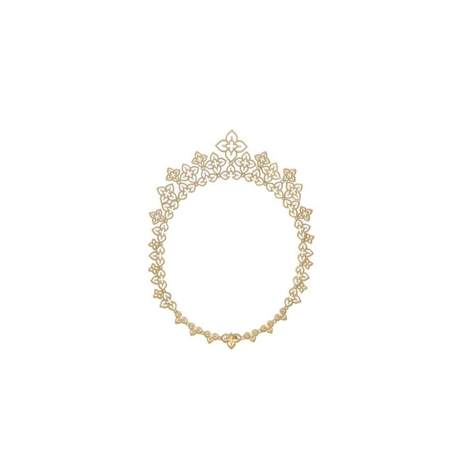 Roberto Coin Princess Flower Principessa 18K Yellow Gold 1.35cttw Diamond Necklace