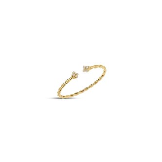 Roberto Coin Love In Verona 18K Yellow Gold 0.28cttw Diamond Twist Bangle