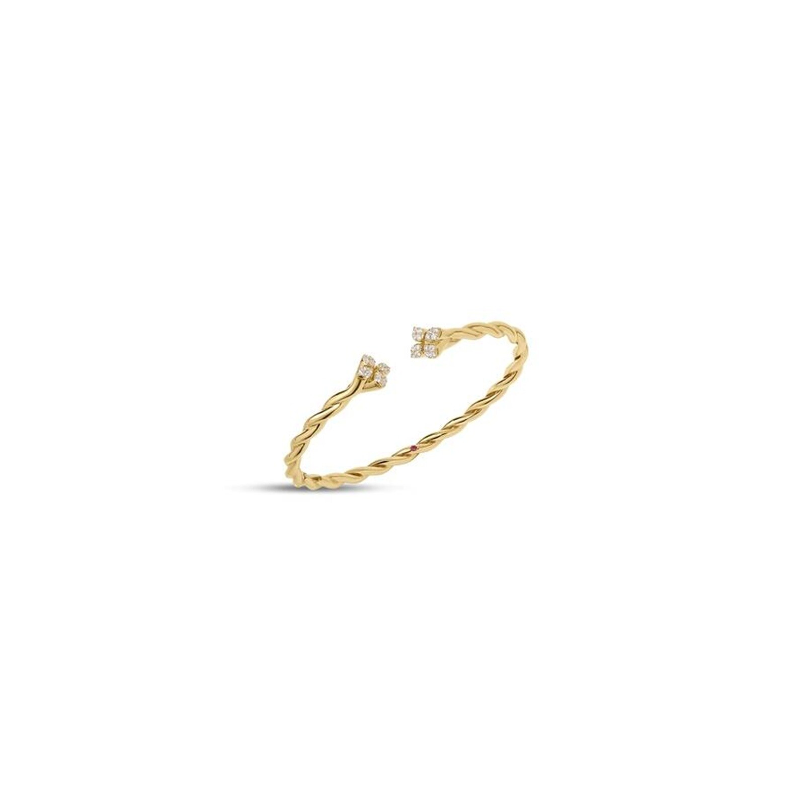 Roberto Coin Love In Verona 18K Yellow Gold 0.28cttw Diamond Twist Bangle