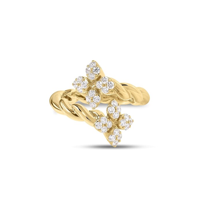 Roberto Coin Love In Verona 18K Yellow Gold 0.28cttw Diamond Twist Ring - Ring Size 6.5
