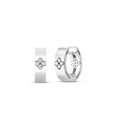 Roberto Coin Love In Verona 18K White Gold 0.03cttw Diamond Hoop Earrings