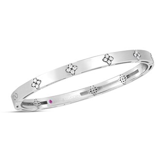 Roberto Coin Love In Verona 18K White Gold 0.10cttw Diamond Bangle
