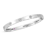 Roberto Coin Love In Verona 18K White Gold 0.10cttw Diamond Bangle