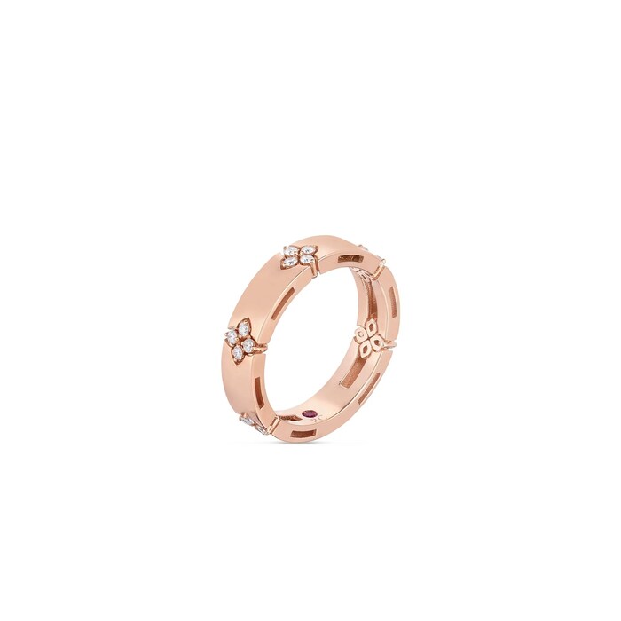 Roberto Coin Love In Verona 18K Rose Gold 0.09cttw Diamond Ring - Ring Size 7