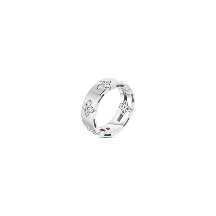 Roberto Coin Love In Verona 18K White Gold 0.09cttw Diamond Ring - Ring Size 7