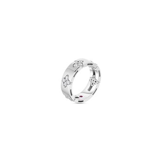 Roberto Coin Love In Verona 18K White Gold 0.09cttw Diamond Ring - Ring Size 7