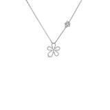 Roberto Coin Jasmine 18K White Gold 0.20cttw Diamond Flower Outline Necklace