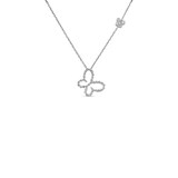 Roberto Coin Jasmine 18K White Gold 0.20cttw Diamond Butterfly Outline Necklace