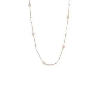 Roberto Coin Diamond By The Inch 18K Yellow Gold 0.83cttw Diamond Bezel Station Necklace