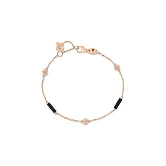 Roberto Coin Diamond By The Inch 18K Rose Gold 0.16cttw Diamond Bezel Station Bracelet