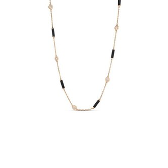 Roberto Coin Diamond By The Inch 18K Rose Gold 0.83cttw Diamond Bezel Station Necklace