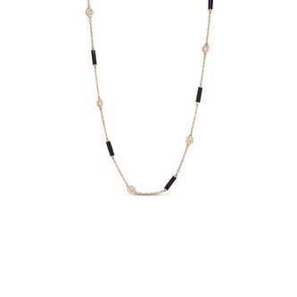 Roberto Coin Diamond By The Inch 18K Rose Gold 0.83cttw Diamond Bezel Station Necklace