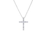 Roberto Coin Diamond Princess 18K White Gold 0.55cttw Diamond Cross Pendant Necklace