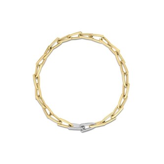 Roberto Coin Designer Gold 18K Yellow Gold 1.55cttw Diamond Triangular Link Necklace