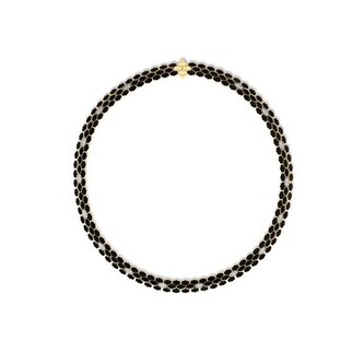 Roberto Coin Cobra 18K Yellow & White Gold 0.64cttw Diamond & Black Enamel Necklace
