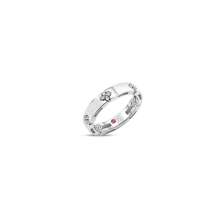 Roberto Coin Love In Verona 18K White Gold 0.09cttw Diamond  Ring - Ring Size 6.5