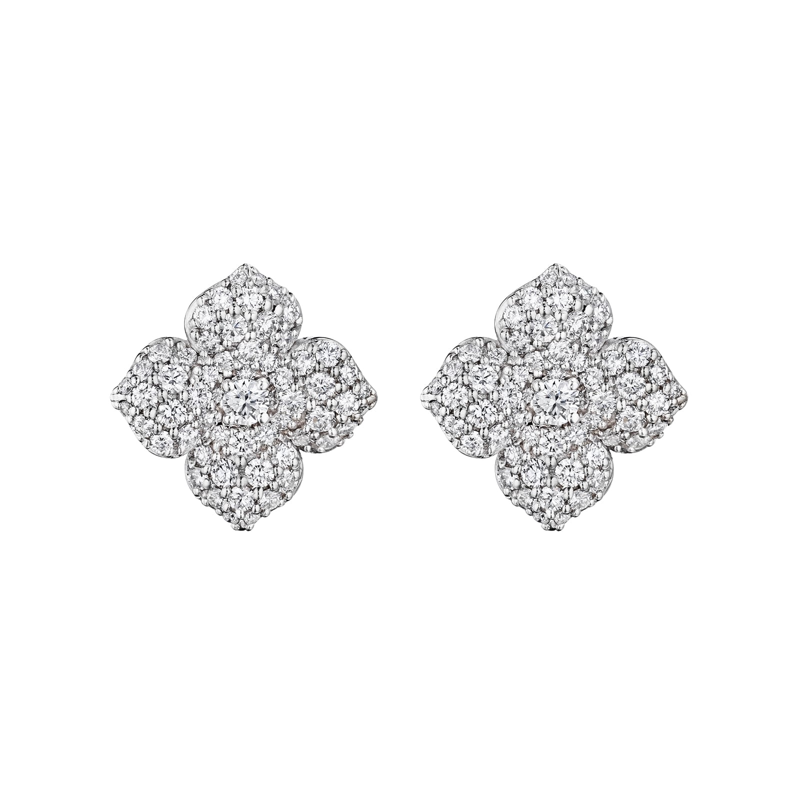Penny Preville 18k White Gold 1.94cttw Pave Diamond Large Flower Stud Earrings Penny Preville 18k White Gold 1.94cttw Pave Diamond Large Flower Stud Earrings