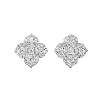 Penny Preville 18k White Gold 1.94cttw Pave Diamond Large Flower Stud Earrings Penny Preville 18k White Gold 1.94cttw Pave Diamond Large Flower Stud Earrings