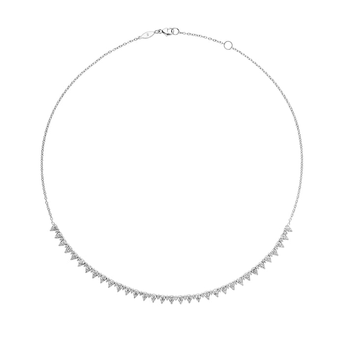 Penny Preville 18k White Gold 3.78cttw Diamond Front Pointed Choker Necklace