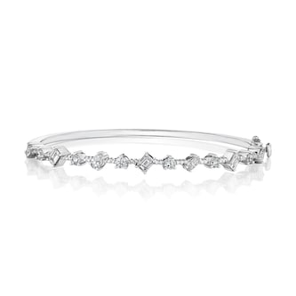 Penny Preville 18k White Gold 1.69cttw Mixed Cut Diamond Deco Bangle Penny Preville 18k White Gold 1.69cttw Mixed Cut Diamond Deco Bangle