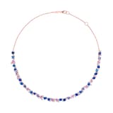Penny Preville 18k Rose Gold 15.48cttw Rainbow Sapphire and 1.41cttw Diamond Confetti Necklace