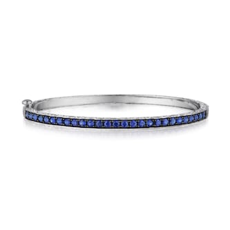 Penny Preville 18k White Gold 1.62cttw Sapphire Straight Line Bangle Penny Preville 18k White Gold 1.62cttw Sapphire Straight Line Bangle