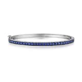 Penny Preville 18k White Gold 1.62cttw Sapphire Straight Line Bangle