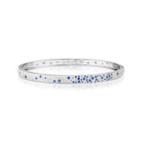 Penny Preville 18k White Gold 0.12cttw Diamond and Sapphire Galaxy Bangle