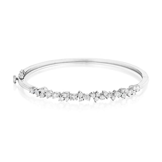 Penny Preville 18k White Gold 1.62cttw Mixed Cut Diamond Stardust Bangle Penny Preville 18k White Gold 1.62cttw Mixed Cut Diamond Stardust Bangle