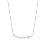 Penny Preville 18k White Gold 0.57cttw Mixed Cut Diamond Stardust Cluster Bar Necklace