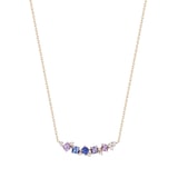 Penny Preville 18k Rose Gold 2.10cttw Sapphire and Diamond Watercolor Cluster Bar Necklace 18"