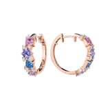 Penny Preville 18k Rose Gold 3.36cttw Sapphire and Diamond Watercolor Cluster Hoop Earrings