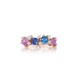 Penny Preville 18k Rose Gold 1.68cttw Sapphire and Diamond Watercolor Cluster Band Size 6.5