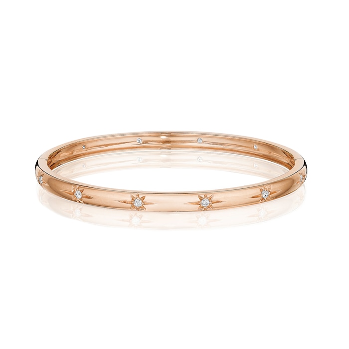 Penny Preville 18k Rose Gold 0.36cttw Diamond Starburst Bangle