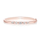 Penny Preville 18k Rose Gold 0.89cttw Mixed Cut Diamond 5 Tight Station Bangle