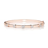 Penny Preville 18k Rose Gold 0.95cttw Mixed Cut Diamond 5 Spread Station Bangle