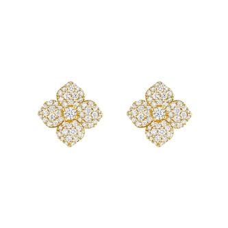 Penny Preville 18k Yellow Gold 1.10cttw Diamond Petite Flower Stud Earrings Penny Preville 18k Yellow Gold 1.10cttw Diamond Petite Flower Stud Earrings