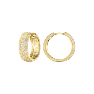 Penny Preville 18k Yellow Gold 0.57cttw Diamond Galaxy Huggie Earrings 18mm