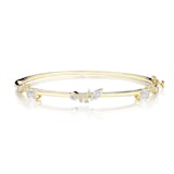 Penny Preville 18k Yellow Gold 1.08cttw Mixed Cut Diamond Triple Station Stardust Bangle