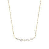 Penny Preville 18k Yellow Gold 0.57cttw Mixed Cut Diamond Stardust Cluster Bar Necklace